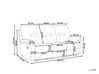 Sofa z elektryczną funkcją relaksu 3-osobowa welurowa LED z ładowarką szara BERGEN_835199