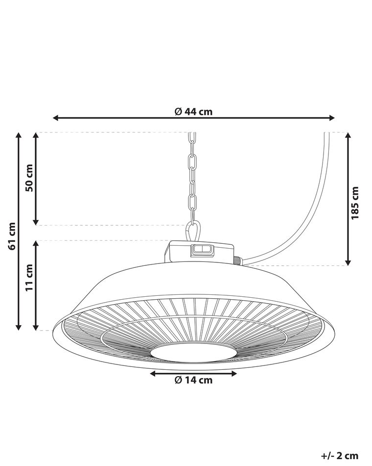 Ceiling Electric Patio Heater 1500 W Black SANGAY Beliani.es