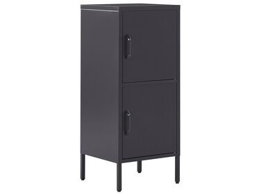 2 Door Metal Storage Cabinet Black HURON