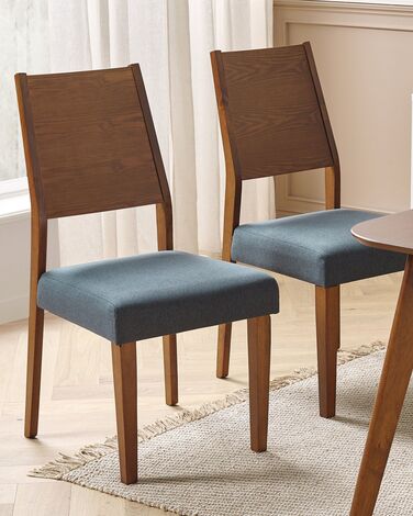 Set of 2 Wooden Dining Chairs Grey ELMIRA