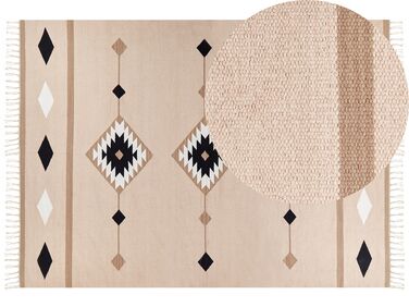 Kelim Teppich Baumwolle mehrfarbig 200 x 300 cm geometrisches Muster Kurzflor BERDIK
