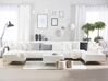 6 Seater U-Shaped Modular Faux Leather Sofa with Ottoman White ABERDEEN_740024