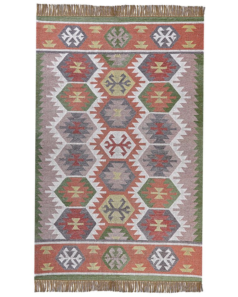 Outdoor Teppich mehrfarbig 140 x 200 cm orientalisches Muster Kurzflor SAHBAZ_852844