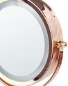 Espelho de maquilhagem LED rosa dourado e preto ø 26 cm SAVOIE_848166