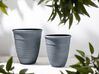 Conjunto de 2 vasos para plantas em pedra cinzenta 43 x 43 x 49 cm KATALIMA_858220