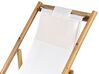 2 Seater Bamboo Sun Lounger Set with Coffee Table Light Wood and Off-White ATRANI /MOLISE_809638