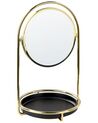 Espejo de maquillaje de metal/vidrio dorado/negro ø 15 cm INDRE_847726