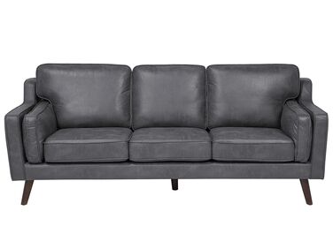 3-Sitzer Sofa Kunstleder grau LOKKA