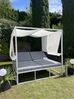 Garden Four Poster Daybed with Canopy White and Grey PALLANZA_832277