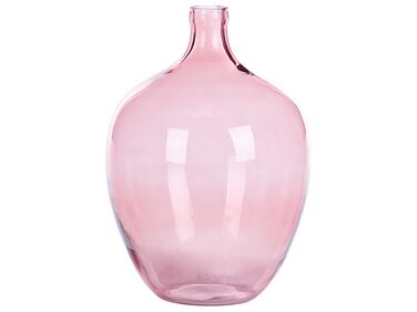 Glass Decorative Vase 39 cm Pink ROTI