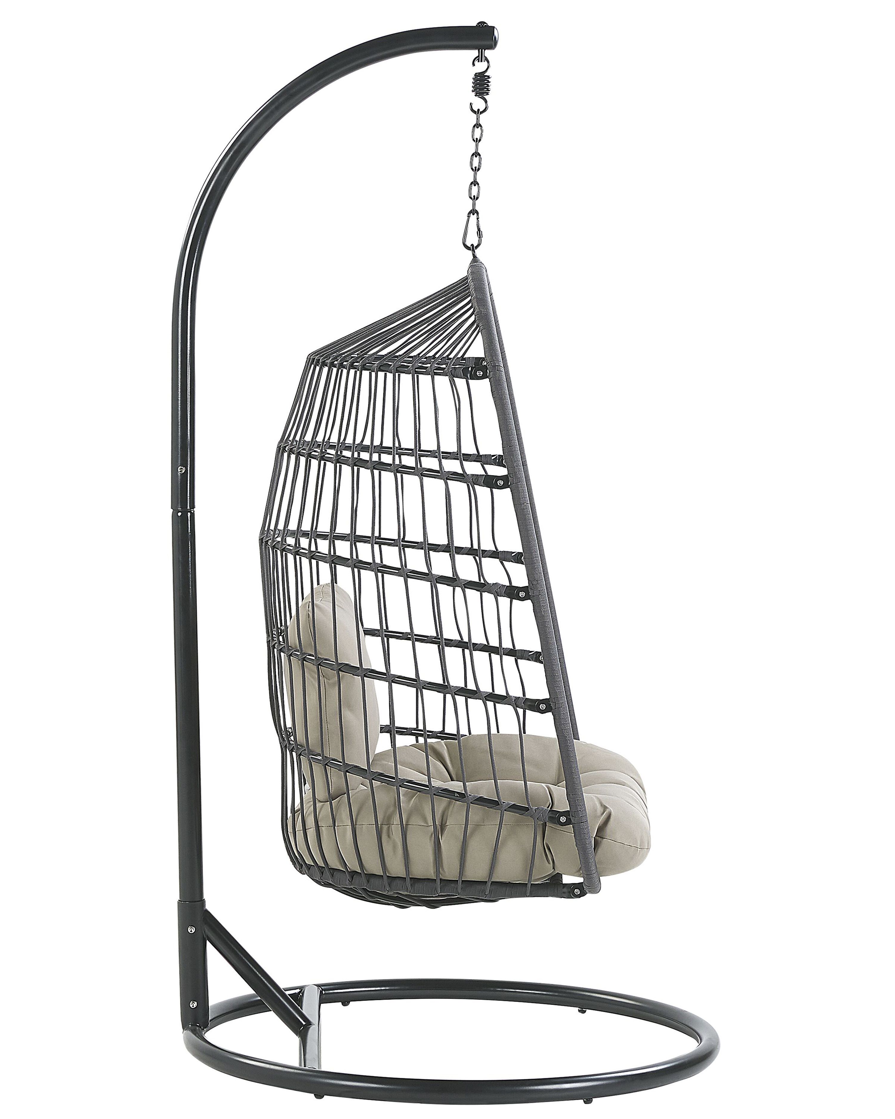 Hanging Chair with Stand Black ALLERA Beliani.co.uk