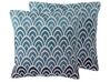 Set of 2 Cotton Cushions Geometric Pattern 45 x 45 cm Blue NIGELLA_770993