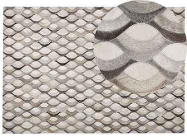 Dywan patchworkowy skórzany 160 x 230 cm brązowo-beżowy KIRCA