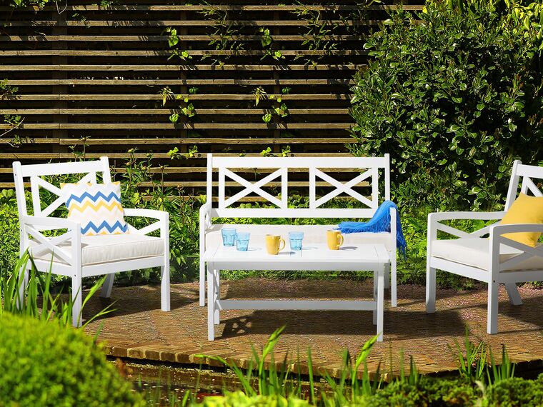 Wooden Garden Table White BALTIC Beliani.co.uk