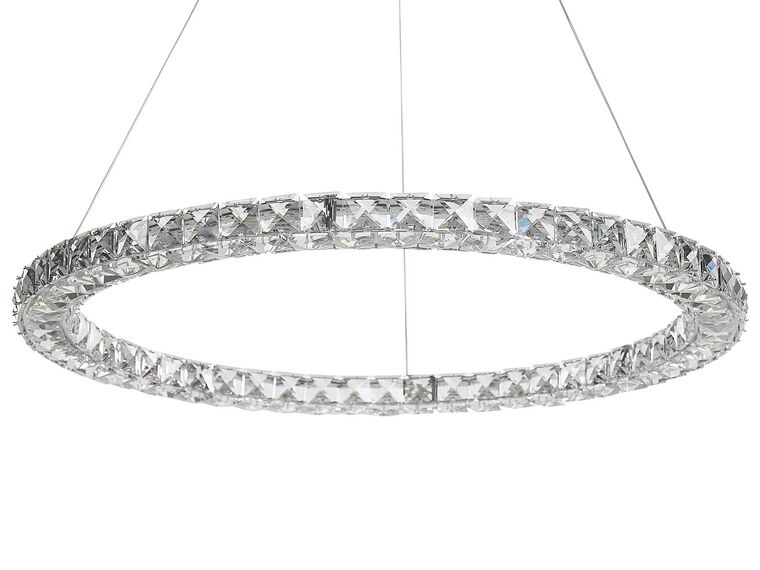 Lampa wisząca LED kryształowa srebrna MAGAT_824680
