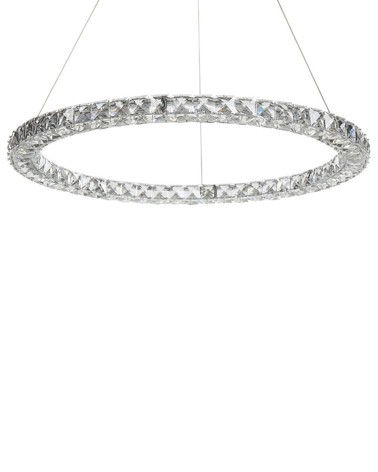 Lampa wisząca LED kryształowa srebrna MAGAT_824680