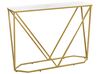 Console Table Marble Effect White with Gold HAZEN_873121