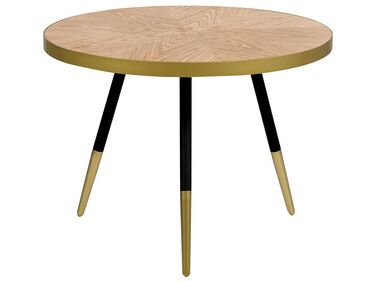 Coffee Table Light Wood with Gold RAMONA