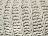 Cotton Knitted Pouffe 50 x 35 cm Beige CONRAD II_813954