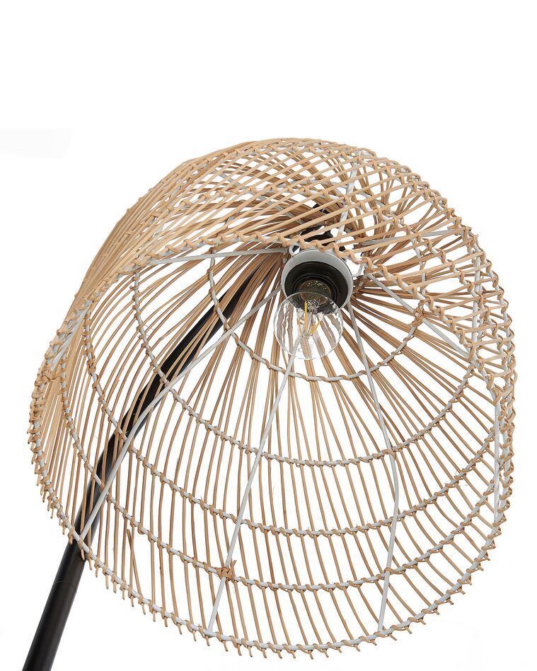 Stehlampe Rattan natürlich 165 cm rund BERNICA Beliani.de