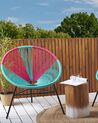 Conjunto de 2 cadeiras de jardim em rattan rosa e azul ACAPULCO_717915