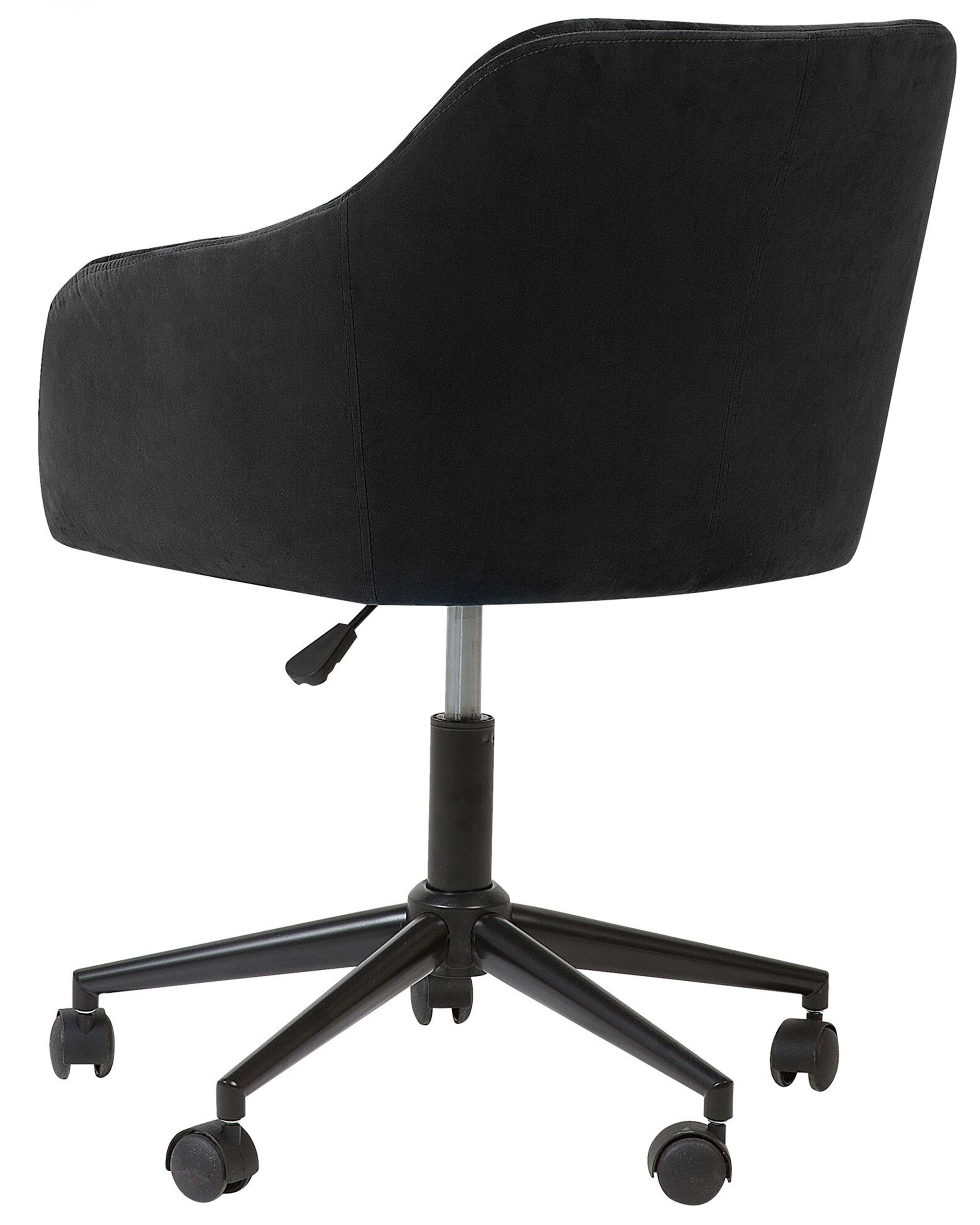 Velvet Desk Chair Black VENICE Beliani.co.uk
