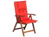 Acacia Wood Garden Chair Folding with Light Red Cushion TOSCANA_696076