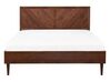 EU Double Size Bed with LED Dark Wood MIALET_748077