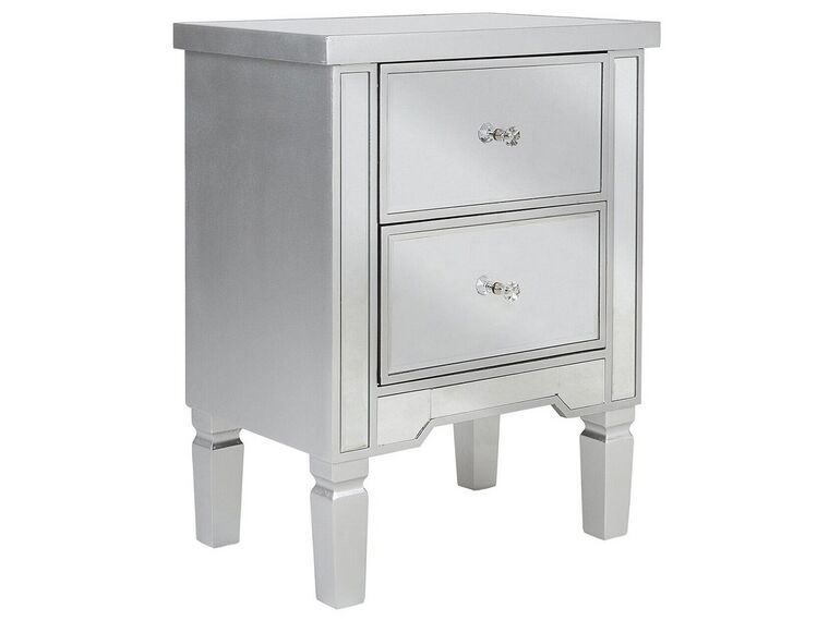 2 Drawer Mirrored Bedside Table TIGY_733332