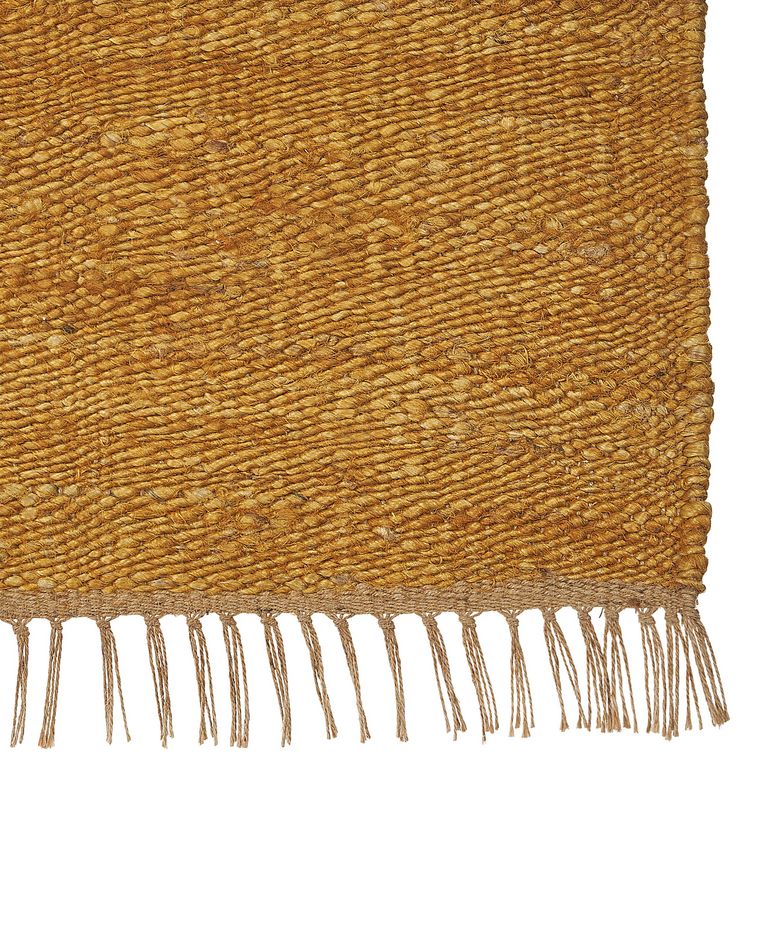 Jute Area Rug 160 x 230 cm Mustard LUNIA Beliani.co.uk