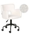 Kancelárska stolička s buklé čalúnením biela SANILAC_896626