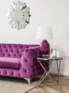 3 Seater Velvet Fabric Sofa Purple SOTRA_707187