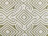 Cotton Cushion Oriental Pattern 45x45 cm Green and White LARICS_838568
