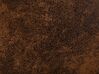 Reposapiés de piel sintética marrón/madera oscura HIPPO_710406