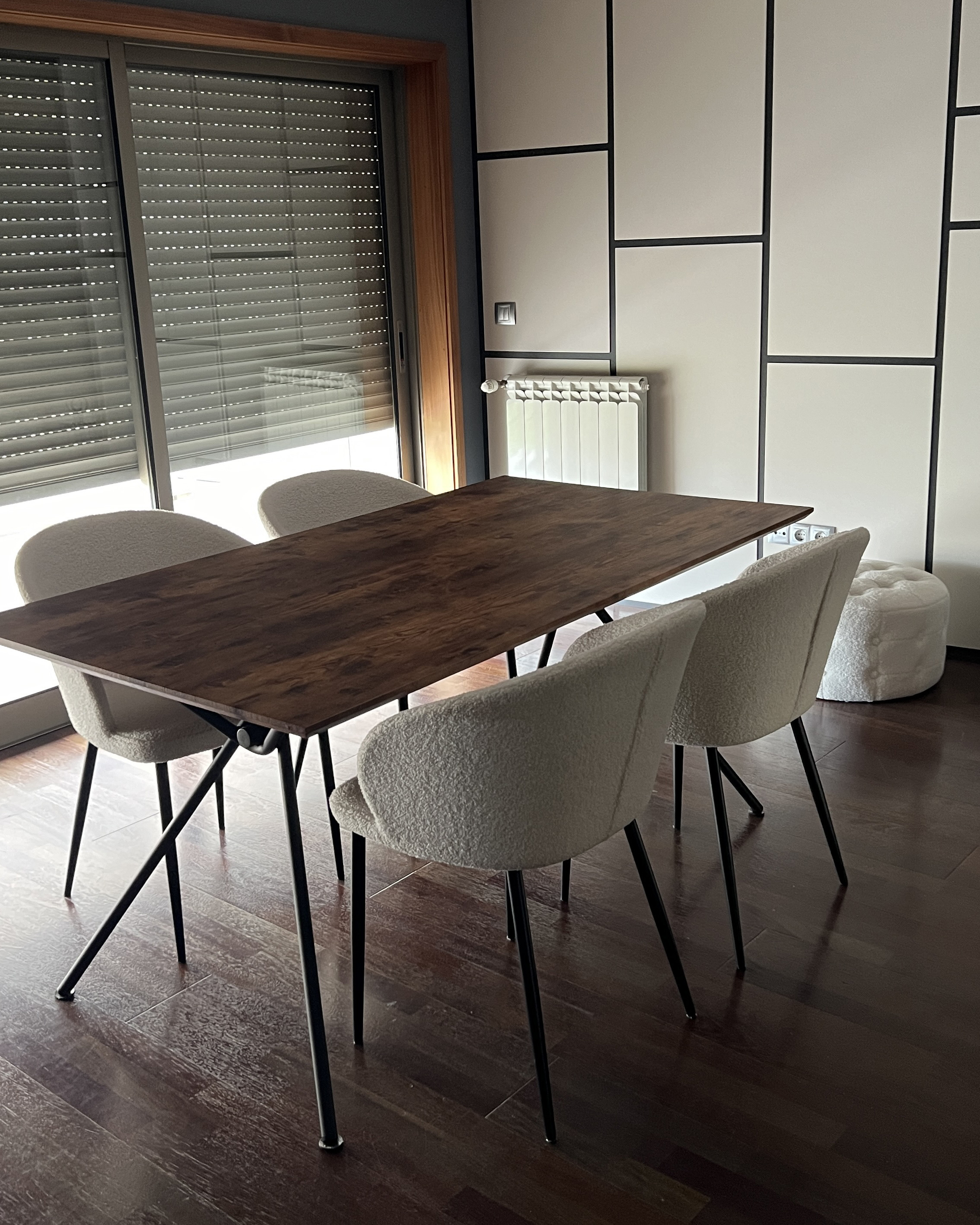 Dining Table 160 x 90 cm Dark Wood with Black AMSTERDAM_907416