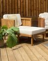 Fotel ogrodowy drewniany z podnóżkiem jasny BARATTI_884657