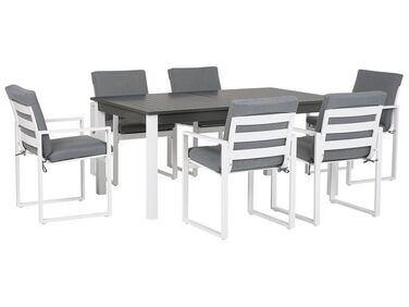Zestaw ogrodowy stół i 6 krzeseł szary PANCOLE