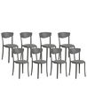 Lot de 8 chaises de salle à manger gris foncé VIESTE_861701