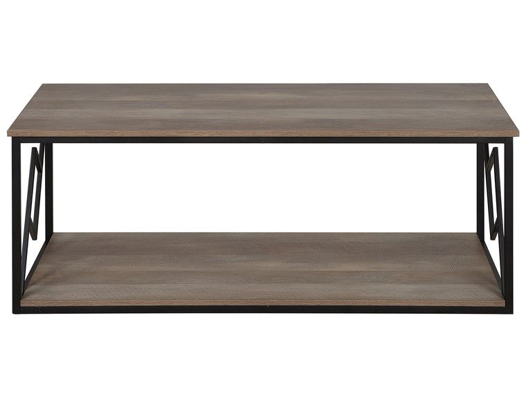 Coffee Table with Shelf Dark Wood and Black FORRES Beliani.co.uk