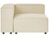 Left Hand 2 Seater Modular Linen Corner Sofa with Ottoman Beige APRICA_856890