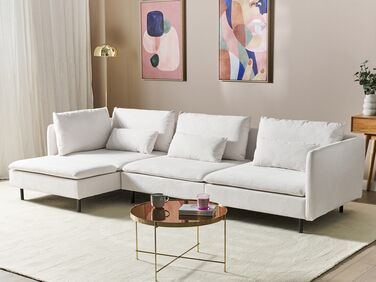 Right Hand Modular Fabric Corner Sofa Beige EGERIS