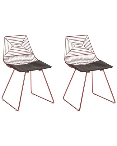 Set of 2 Metal Accent Chairs Rose Gold BEATTY