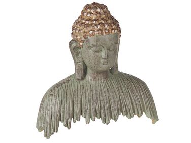 Decoratief beeldje Boeddha grijs/goud RAMDI