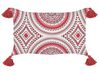 Set of 2 Cotton Cushions Oriental Pattern 30 x 50 cm Red and White ANTHEMIS_843158