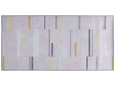 Tappeto motivo a strisce grigio-giallo 80 x 150 cm ERGENLI