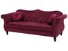 Conjunto de sofás com 5 lugares em veludo vermelho escuro SKIEN_743276