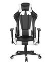 Cadeira de escritório em pele sintética preta e branca GAMER_862526