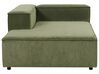 Right Hand Jumbo Cord Chaise Lounge Green APRICA_894990