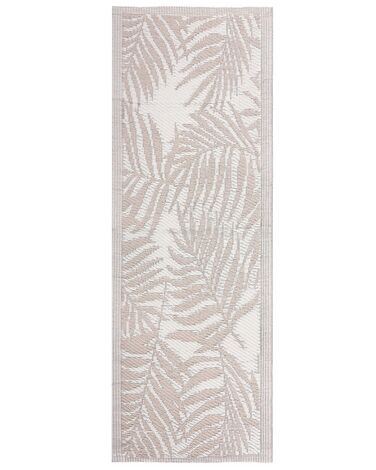 Tapis extérieur beige au motif feuilles de palmier 60 x 105 cm KOTA
