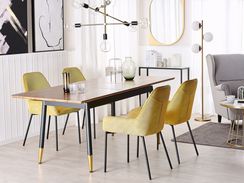 Ruokapöytä jatkettava tumma puu/musta 160/200 x 90 cm CALIFORNIA Ruokapöytä jatkettava tumma puu/musta 160/200 x 90 cm CALIFORNIA